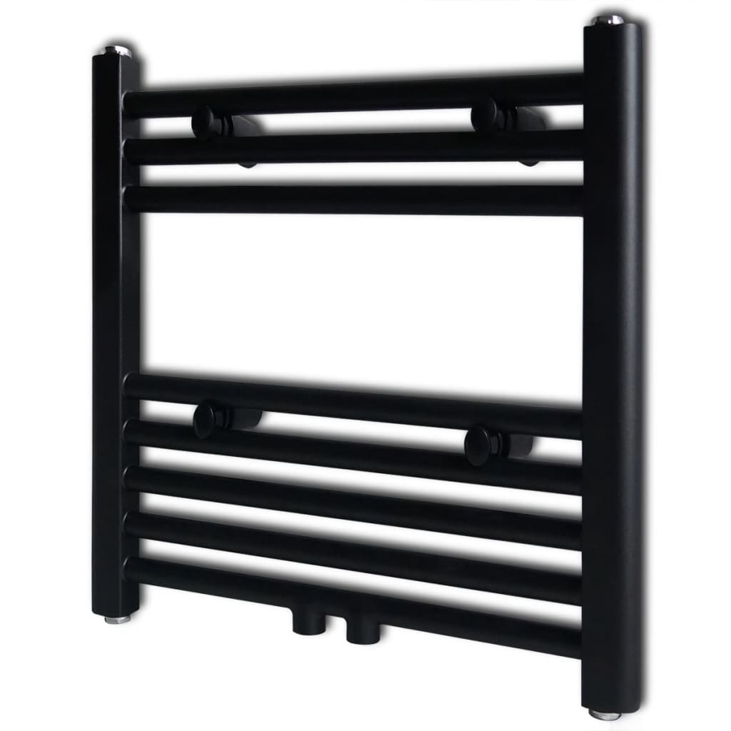 Portavalo asciugamano radiatore Vidaxl dritta 480x480 mm nero