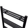 Rejilla de toalla de radiador de Vidaxl recta 600x764 mm negro