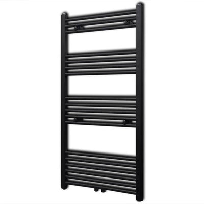 Ratería de toalla de radiador de Vidaxl recta 600x1160 mm Negro