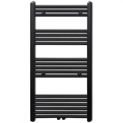 Ratería de toalla de radiador de Vidaxl recta 600x1160 mm Negro