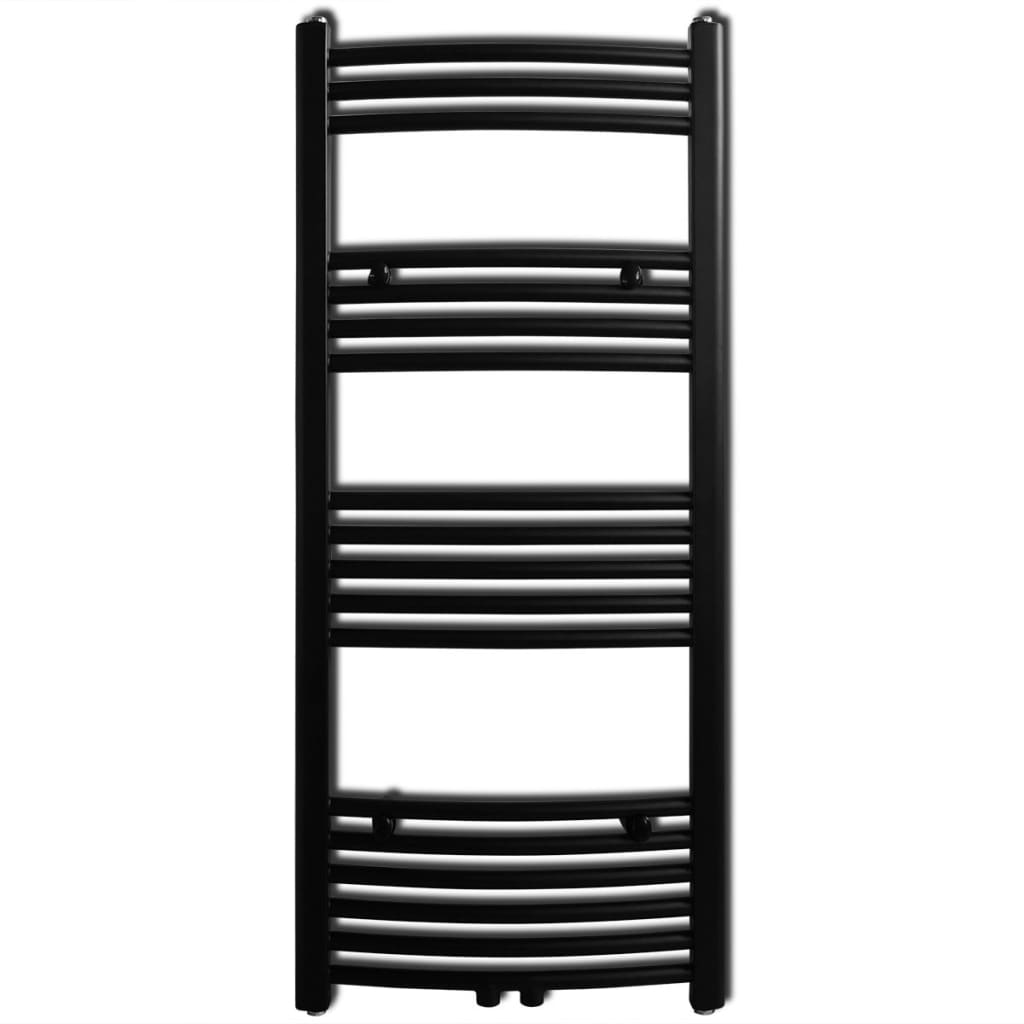 Pianto di asciugamano radiatore Vidaxl piegato 500x1160 mm nero