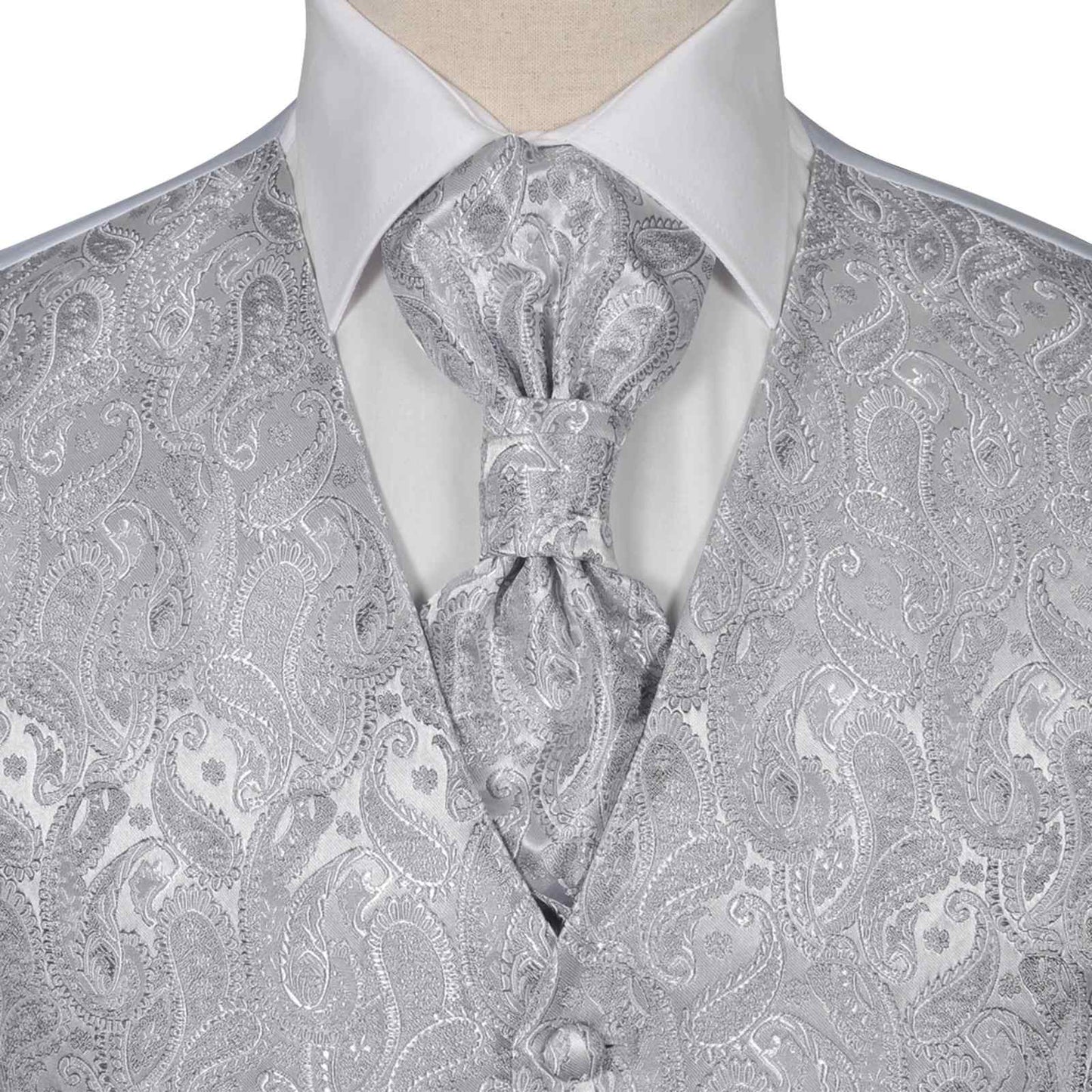 Set gilet da matrimonio da uomo VidaXL argento 56 poliestere