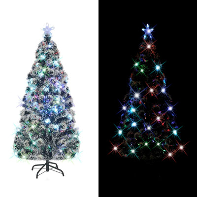 Árbol de Navidad Vidaxl con LED y fibra óptica estándar de 210 cm