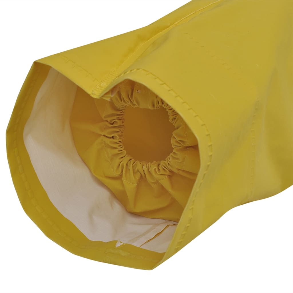 Impermeabile lungo VidaXL, resistente all'acqua, molto robusto, con cappuccio, giallo XXL