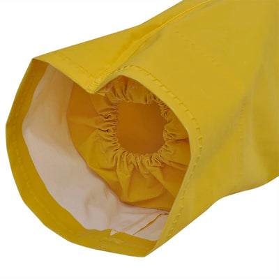 Impermeabile lungo VidaXL, resistente all'acqua, molto robusto, con cappuccio, giallo XXL