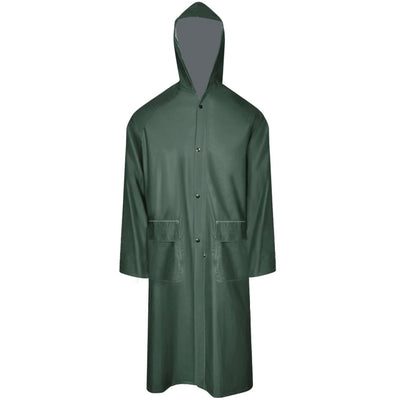 VidaXL impermeabile lungo resistente all'acqua molto robusto con cappuccio verde l
