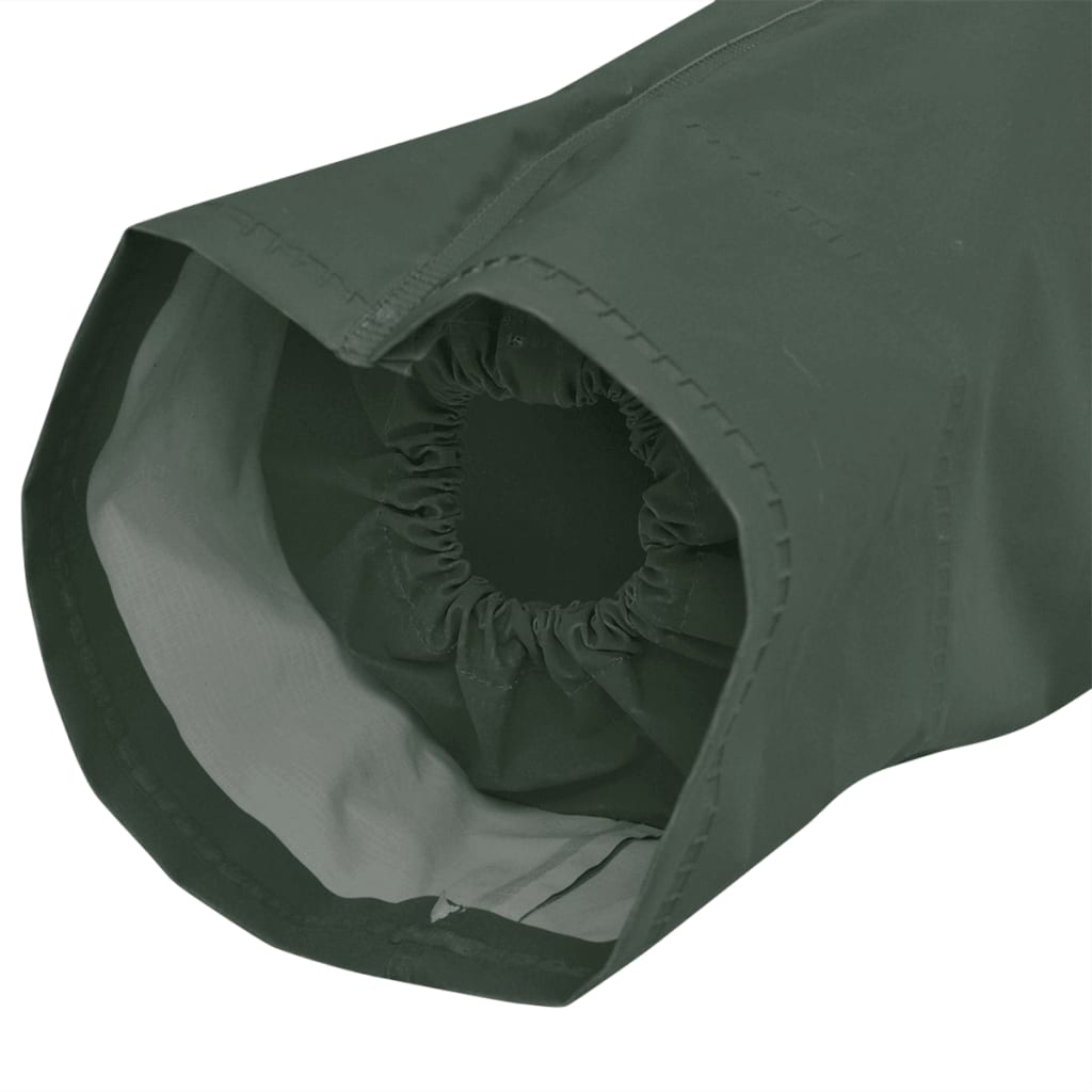 VidaXL impermeable largo resistente al agua muy resistente con capucha verde l