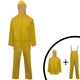 VidaXL Traje de lluvia de dos piezas resistente al agua con capucha amarillo xl