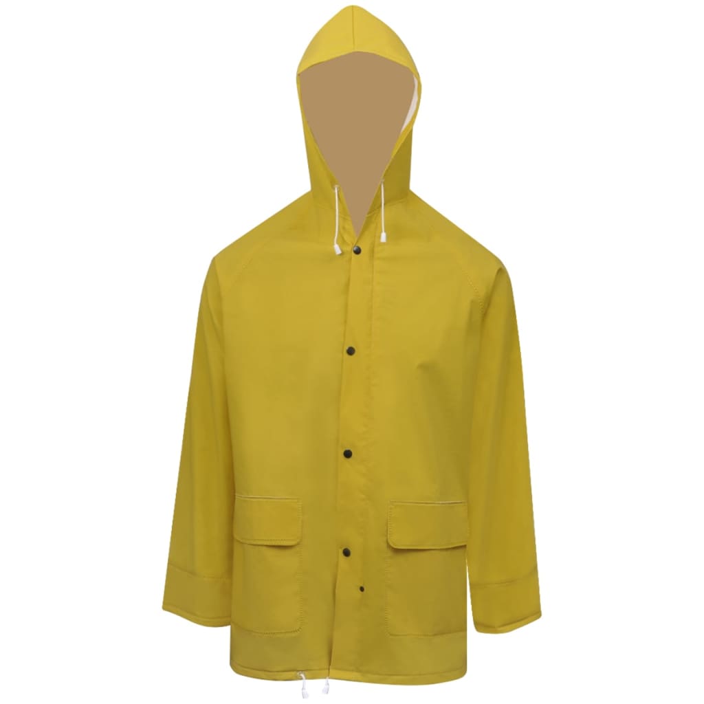 VidaXL Traje de lluvia de dos piezas impermeable con capucha amarillo XXL