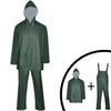VidaXL Traje de lluvia de dos piezas resistente al agua con capucha verde xl