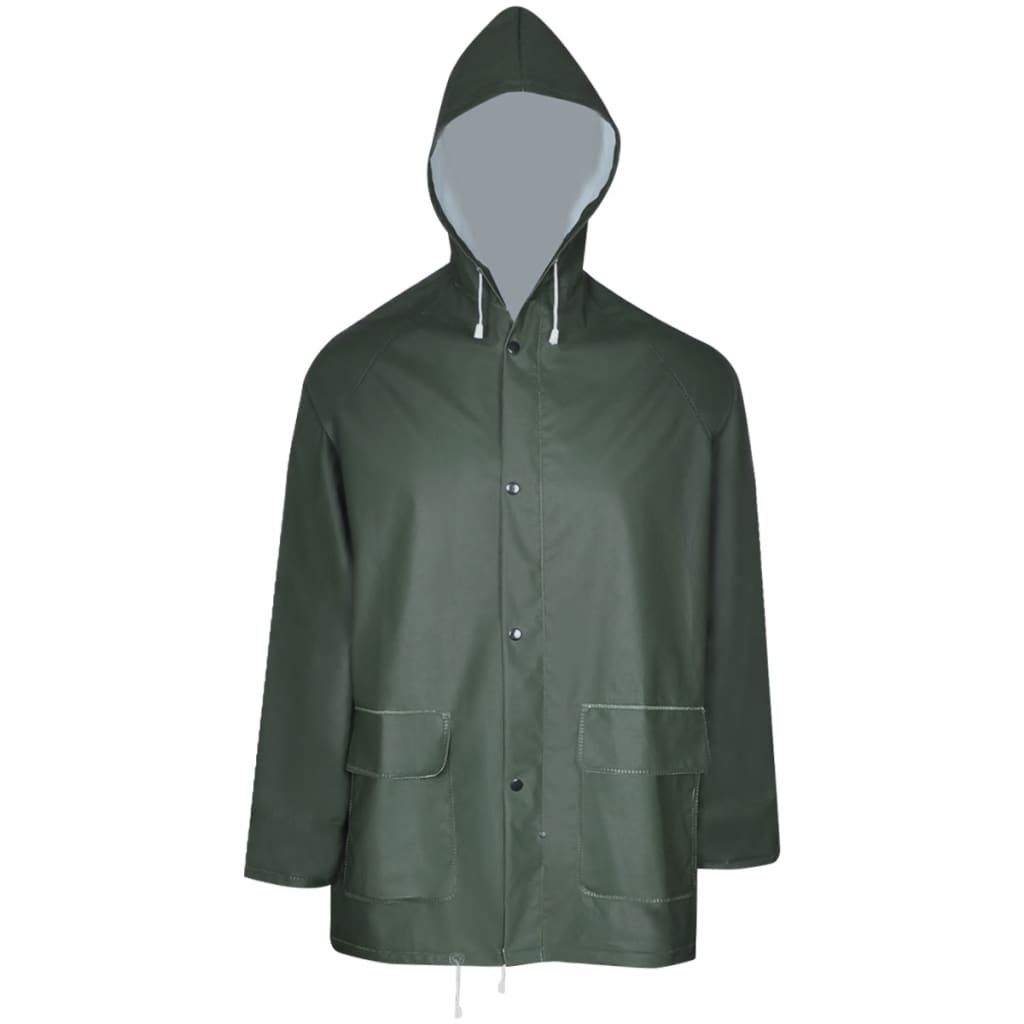 VidaXL Traje de lluvia de dos piezas resistente al agua con capucha verde xl