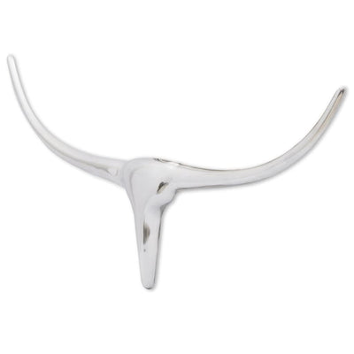 Vidaxl Bull Head per il muro in alluminio da 72 cm di colore argento