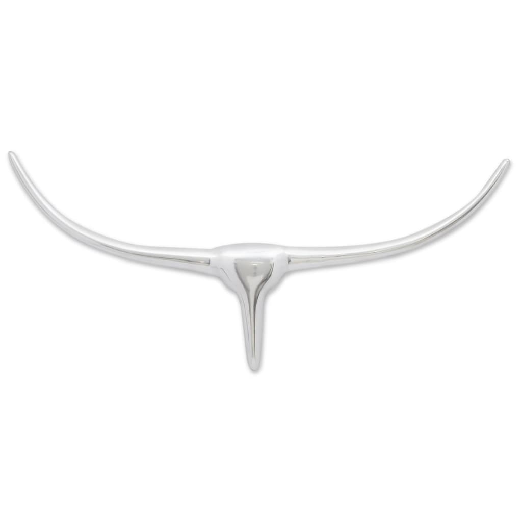 Vidaxl Bull Head per il muro in alluminio da 72 cm di colore argento
