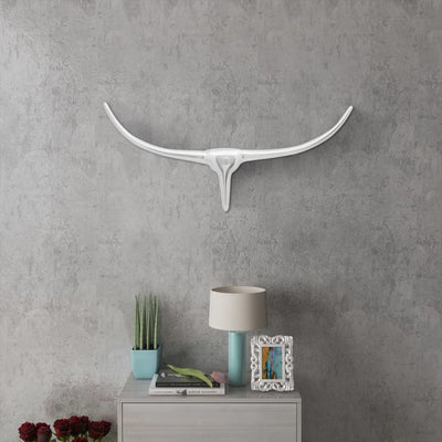 Vidaxl Bull Head per il muro in alluminio da 72 cm di colore argento
