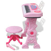 Tastiera giocattolo Vidaxl con microfono sgabello e 37 tasti rosa