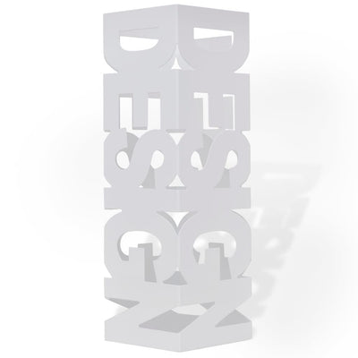 Porta del bastoncino per bicicletta ombrello Vidaxl Acciaio quadrato bianco 48,5 cm