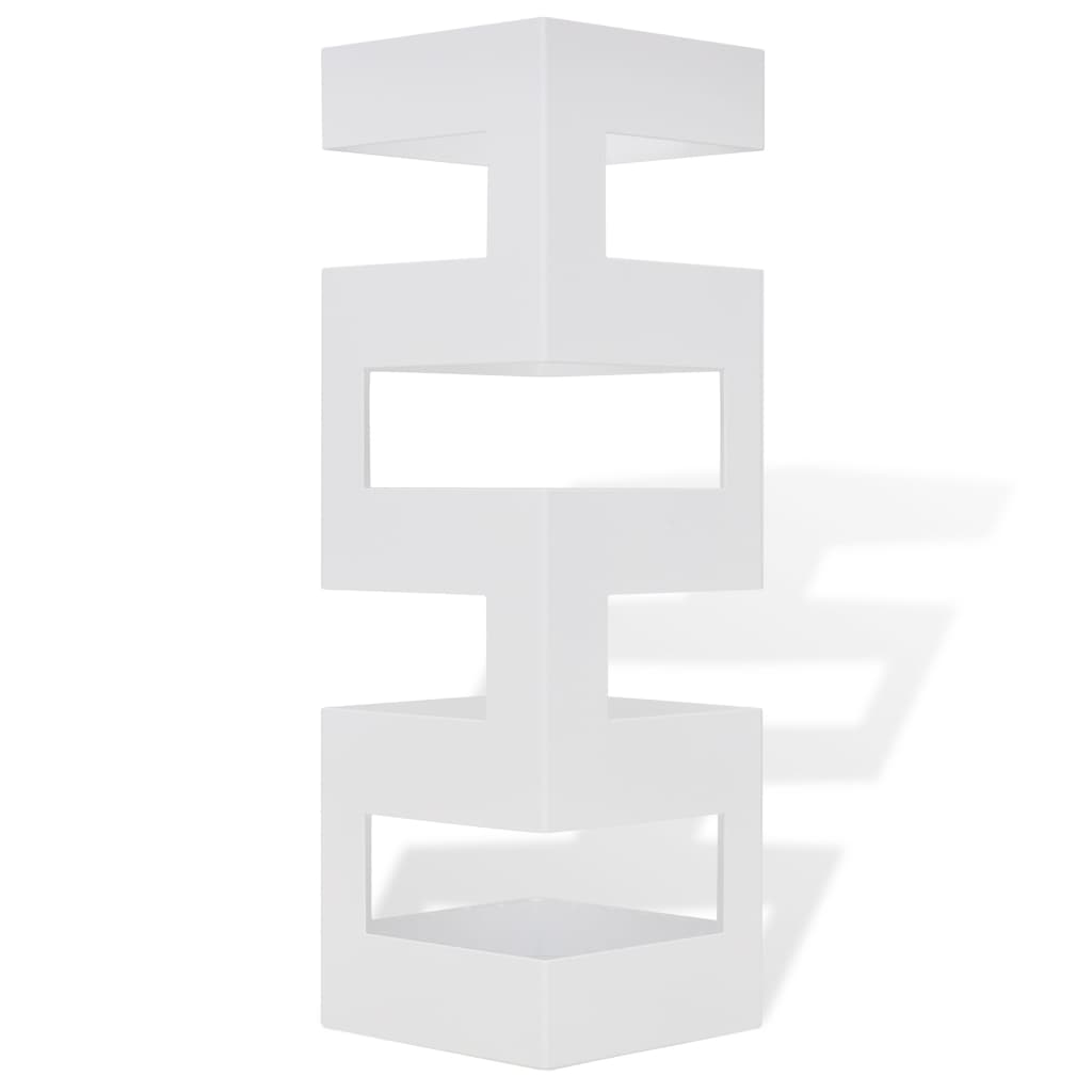 Vidaxx soporte para paraguas y bastón blanco cuadrado acero 48,5 cm