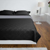 Vidaxl bedsprei gewatteerd dubbelzijdig 170x210 cm zwart grijs