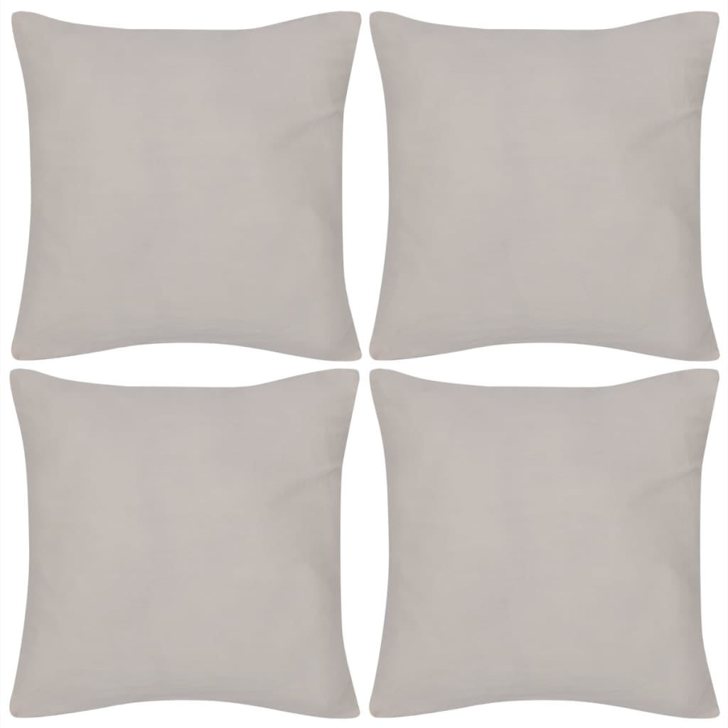 Vidaxl Cushion copre cotone 40 x 40 cm beige 4 pezzi