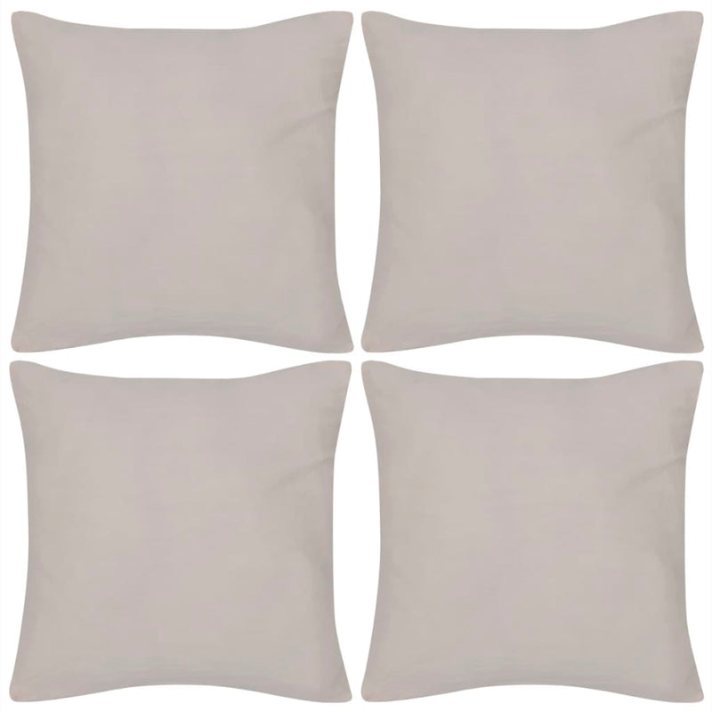 Vidaxl Cushion copre cotone 40 x 40 cm beige 4 pezzi