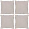 Vidaxl Cushion Covers Cotton 50 x 50 cm Beige 4 pezzi