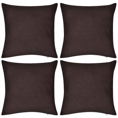 Vidaxl Cushion Coperture Cotton 50 x 50 cm marrone 4 pezzi