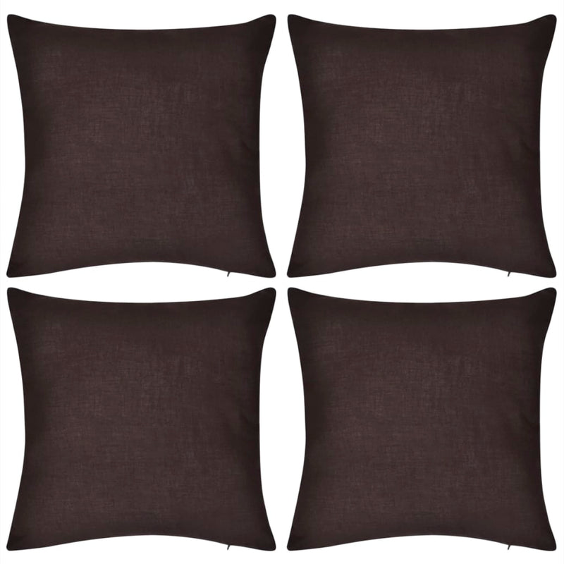 Vidaxl Cushion Coperture Cotton 50 x 50 cm marrone 4 pezzi