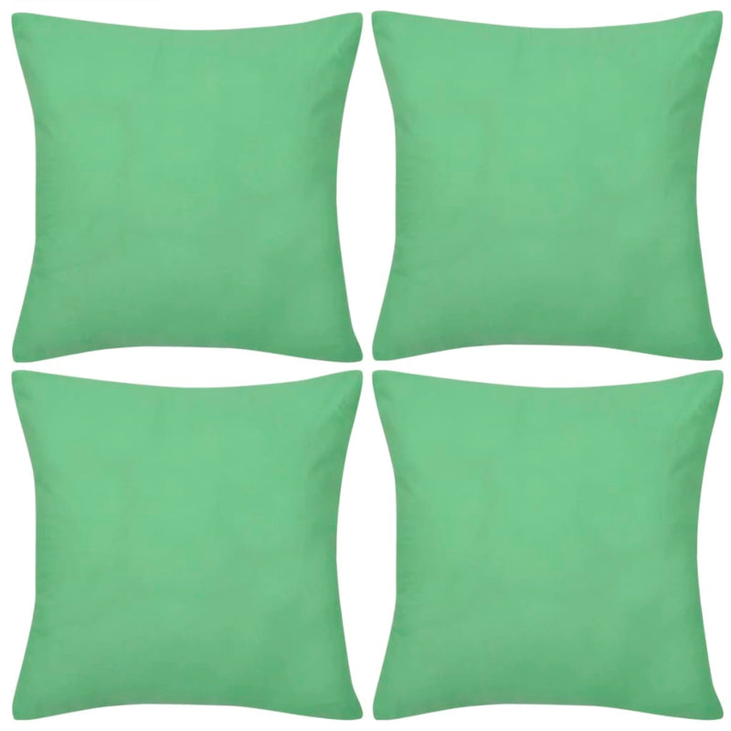 Vidaxl Cushion Covers Cotton 40 x 40 cm Apple Green 4 pezzi