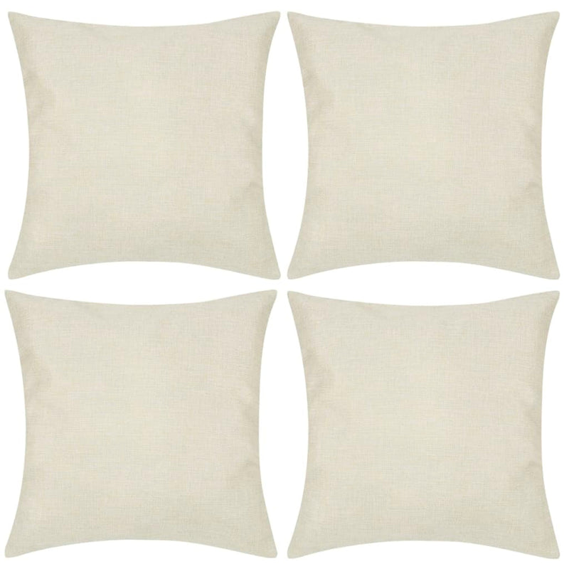 Vidaxl Coushion Covers Linen Look 80 x 80 cm beige 4 piezas