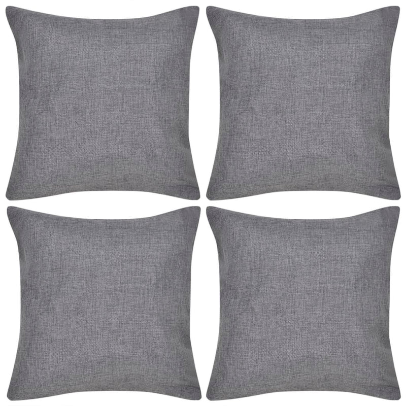Vidaxl Cushion copre la lino look 50 x 50 cm antracite 4 pezzi