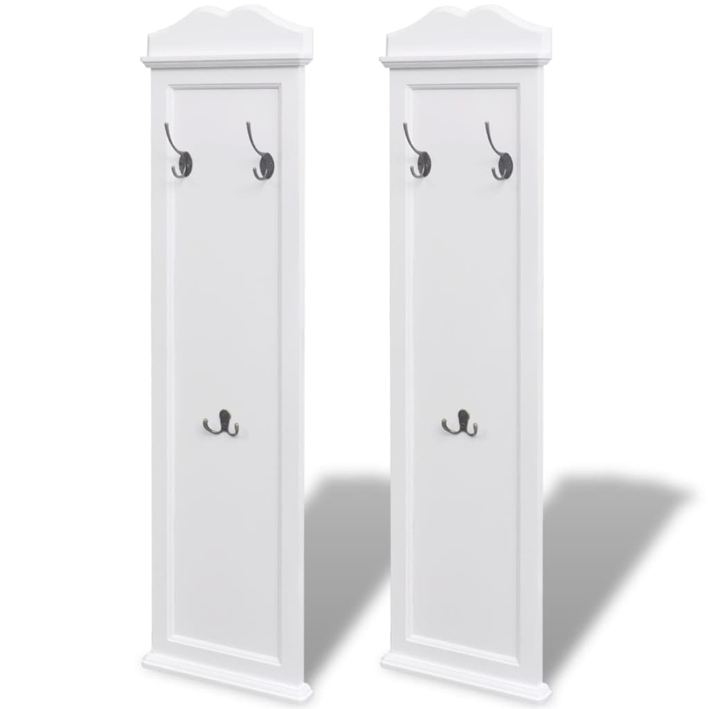 Vidaxl Coat rack bianco 2 pezzi