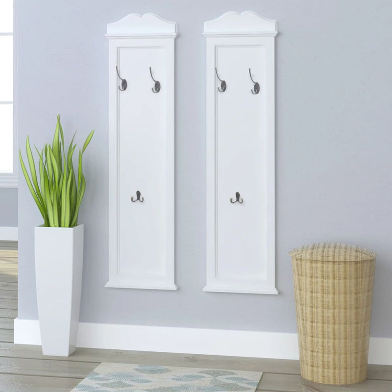 Vidaxl Coat rack bianco 2 pezzi