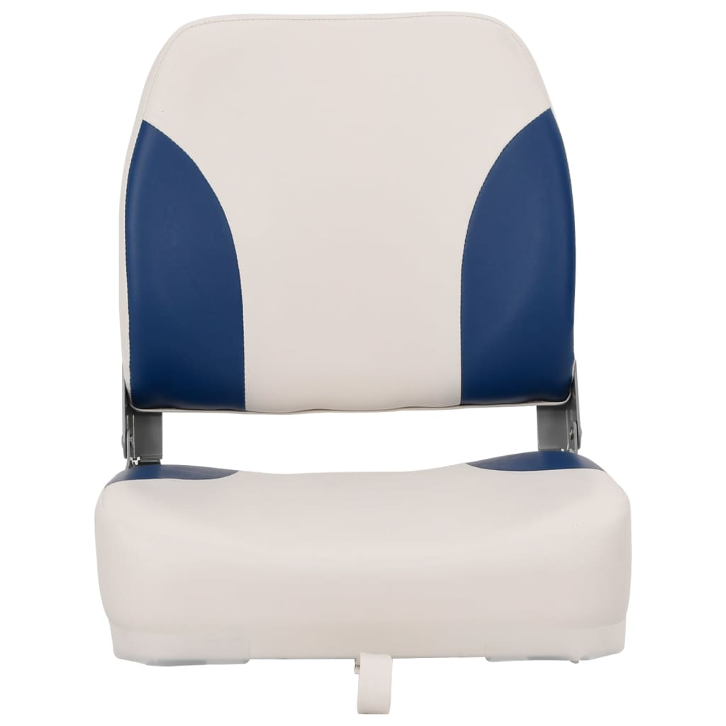 Vidaxl Asiento en bote de 2 piezas con cojines blancos azules plegables