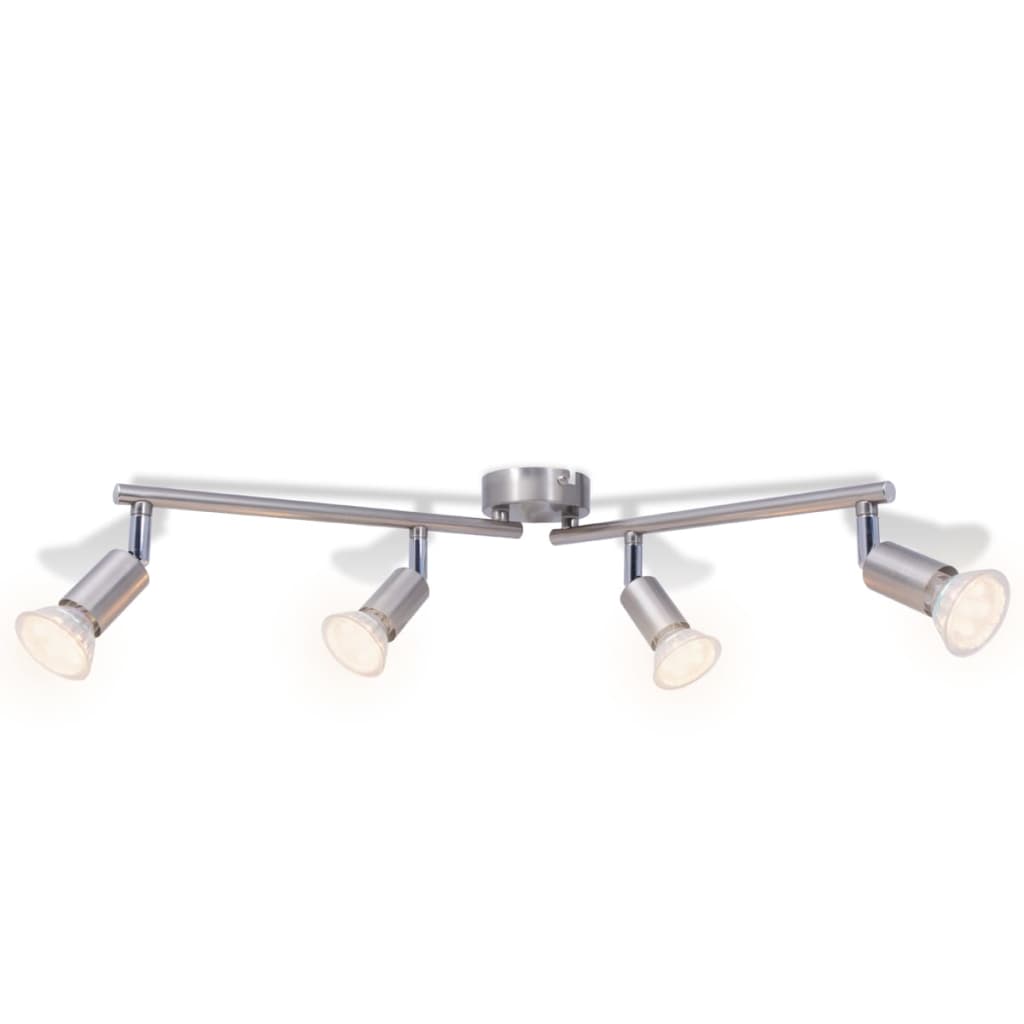 Vidaxl Lampada a soffitto con 4 settigio a LED Nickel