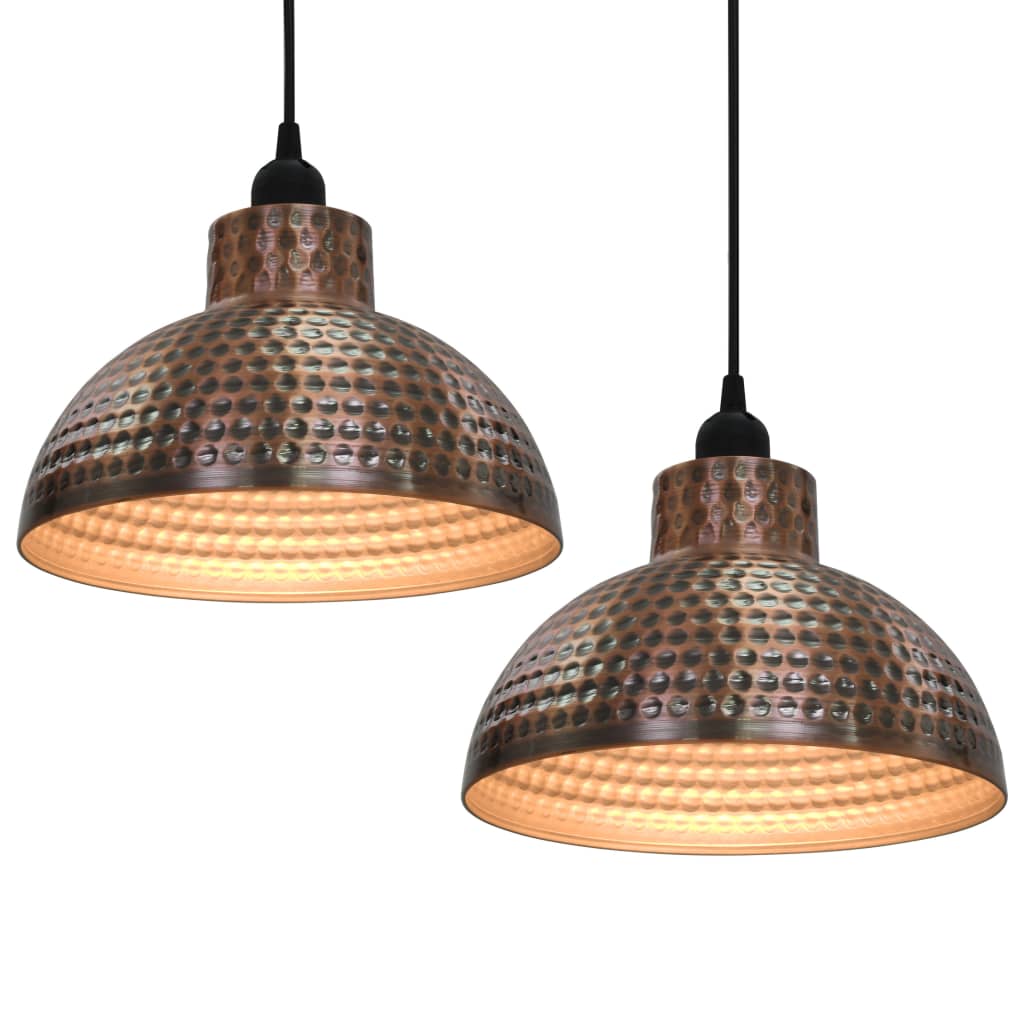 Vidaxl Lampade a soffitto a mezza rame a forma di rame 2 pezzi