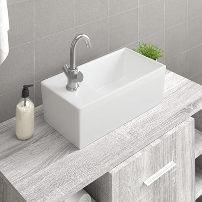 Vidaxl Washbasin 48x25x15 cm de cerámica blanca