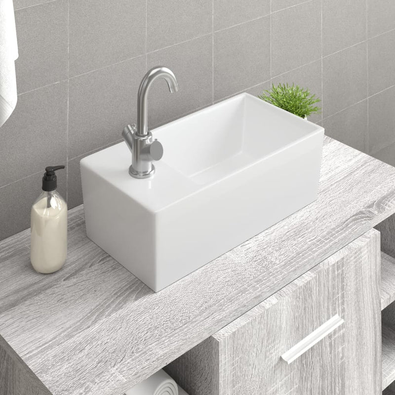 Vidaxl Washbasin 48x25x15 cm de cerámica blanca