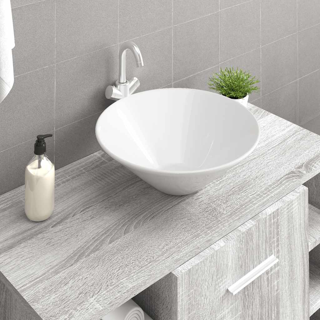 Vidaxl Watens 2 PCS 42x42x14 CM Ceramic White