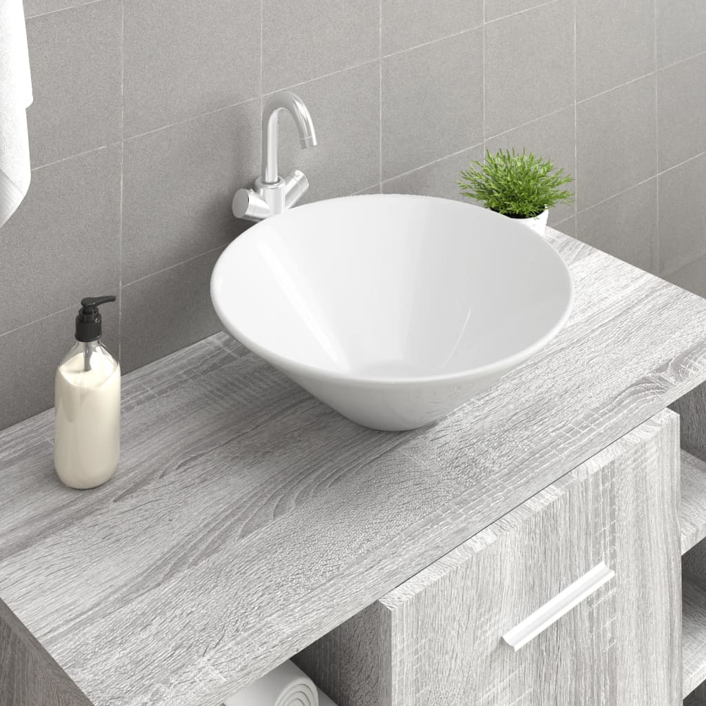 Vidaxl Watens 2 PCS 42x42x14 CM Ceramic White