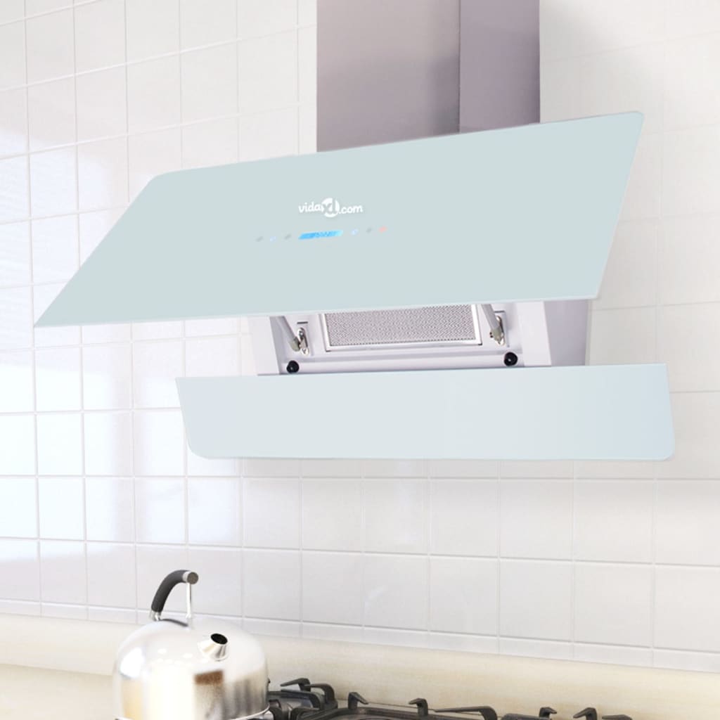 Cappuccio di estrattore Vidaxl con touchscreen 900 mm bianco