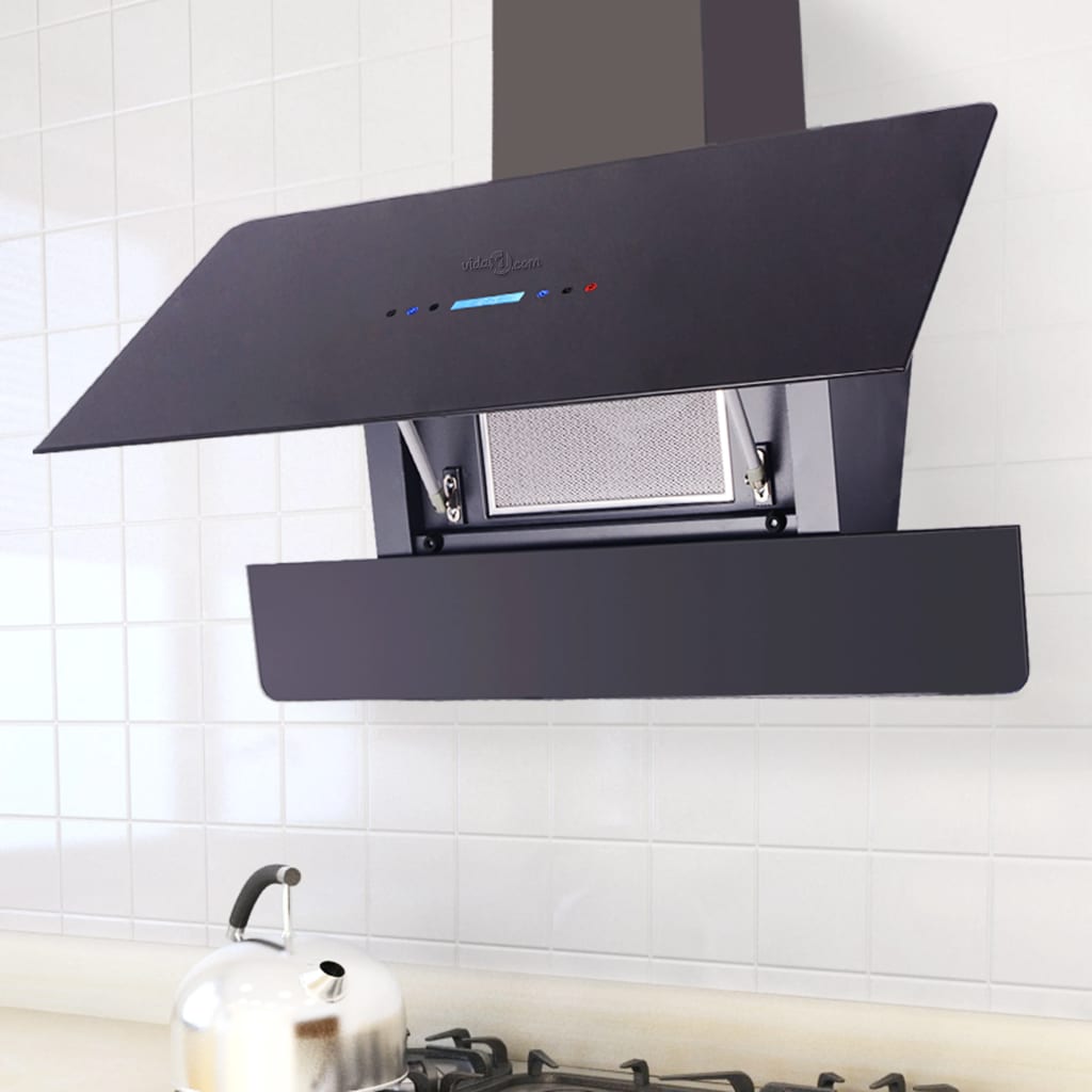 Cappuccio di estrattore Vidaxl con touchscreen 900 mm nero