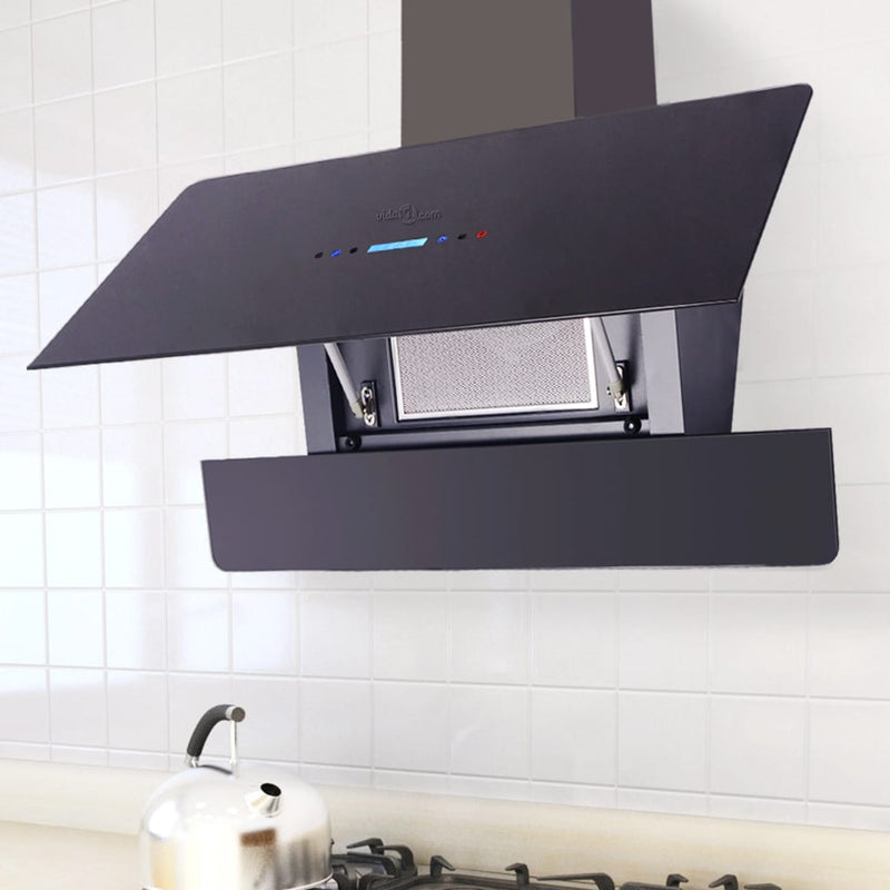 Cappuccio di estrattore Vidaxl con touchscreen 900 mm nero