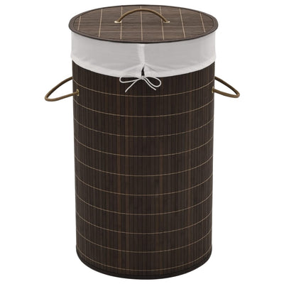 Vidaxl Lavaundry Basket intorno a Bamboo Dark Brown