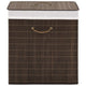Vidaxl Laundry Basket Rectangular Bamboo Brown scuro