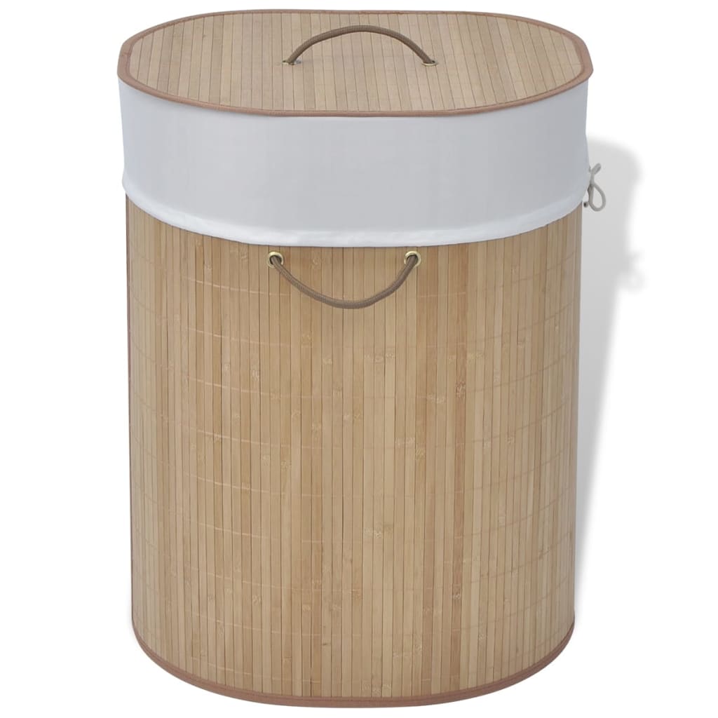 Vidaxl Laundry Basket Oval Bamboo ovviamente