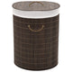 Vidaxl Lavandry Basket Oval Bamboo Brown scuro