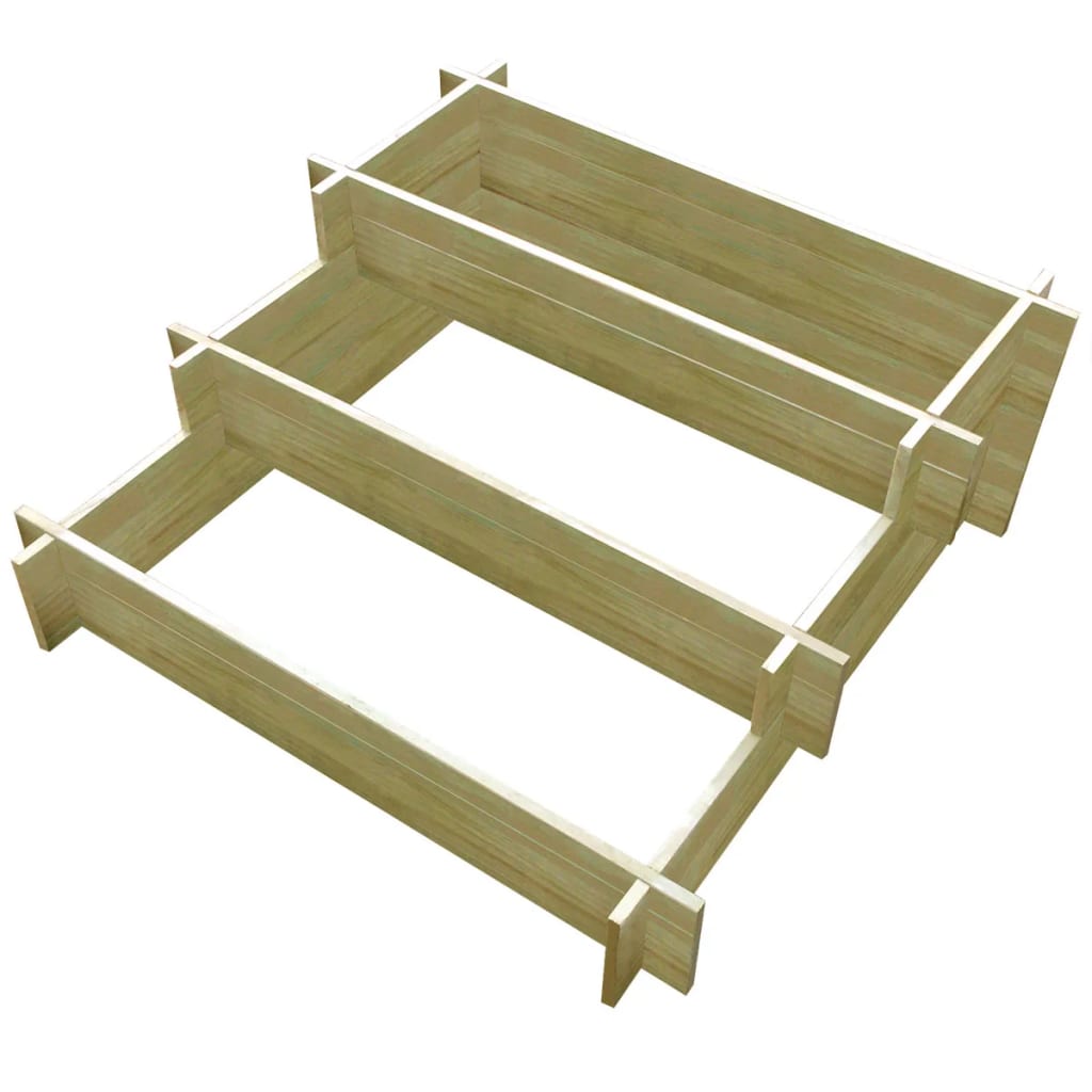 Vidaxl Plannet tres capas de 90x90x35 cm de madera impregnada