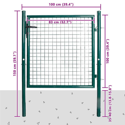 Vidaxl enkele deur 100x100 cm gepoedercoat staal