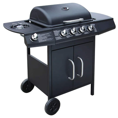 Vidaxl GasBarbecue 4+1 Zona de cocción Negro