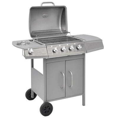 Vidaxl GasBarbecue 4+1 Zona de cocción Plata